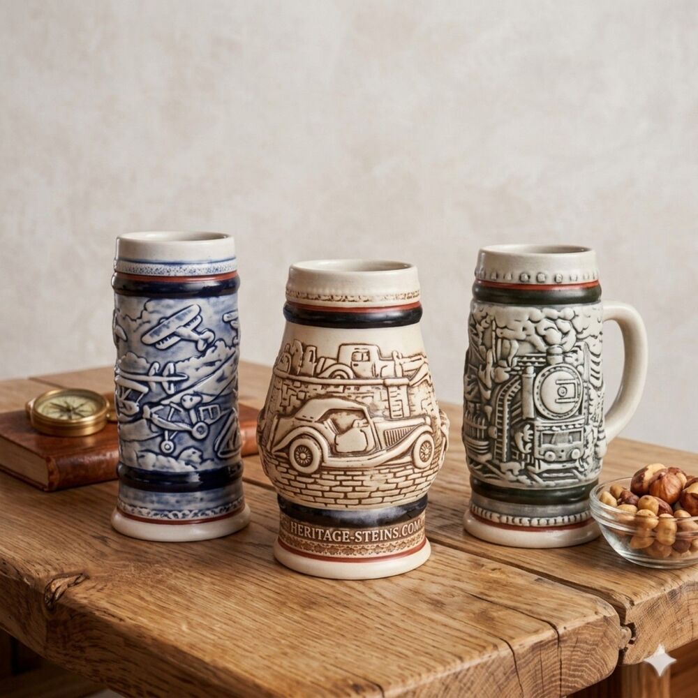 History of America mini beer stein set